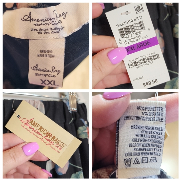 NWT American Rag Black Floral Pull On Stretch Mesh Tiered Maxi Skirt Size XXL - Picture 3 of 13